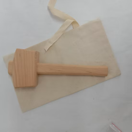 Bar Tools Kitchen Accessories Wooden Mallet Hammer with Cloth Bag