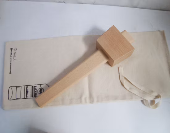 Bar Tools Kitchen Accessories Wooden Mallet Hammer with Cloth Bag