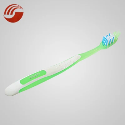 Amostra grátis escova de dentes adulta de cabeça pequena fresca oral com cerdas de nylon